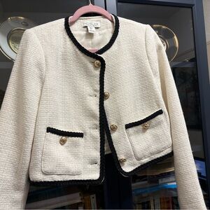 Rachel Zoe Cream and Black Blazer with Modern Silhouette